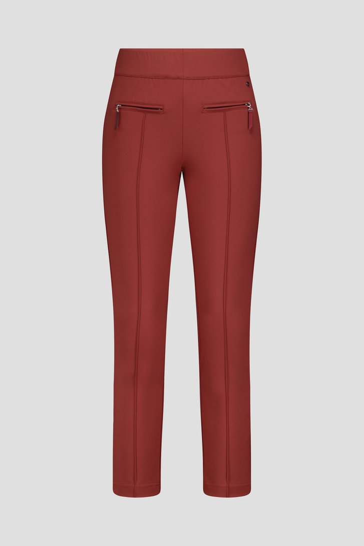 Photo produit 1 de Pantalon stretch brun rouge – longueur 7/8 de Claude Arielle pour Femmes