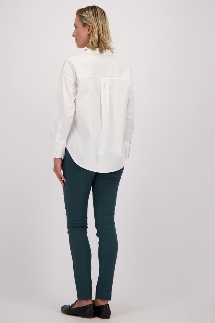 Le dos de Pantalon stretch vert à taille élastique de Claude Arielle pour Femmes