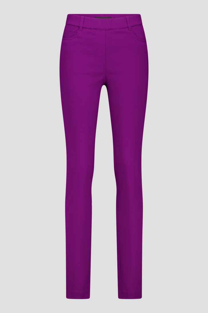 Pantalon stretch violet avec taille élastiquée	 de Claude Arielle pour Femmes