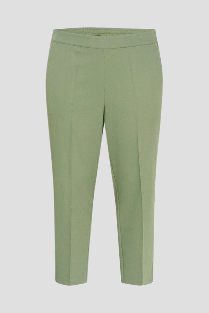 Photo produit 1 de Pantalon vert à taille élastique – longueur 7/8 de Kaffe Curve pour Femmes