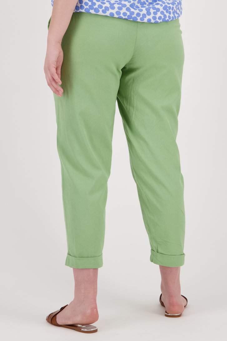 Pantalon vert aéré avec du lin  de Fransa pour Femmes