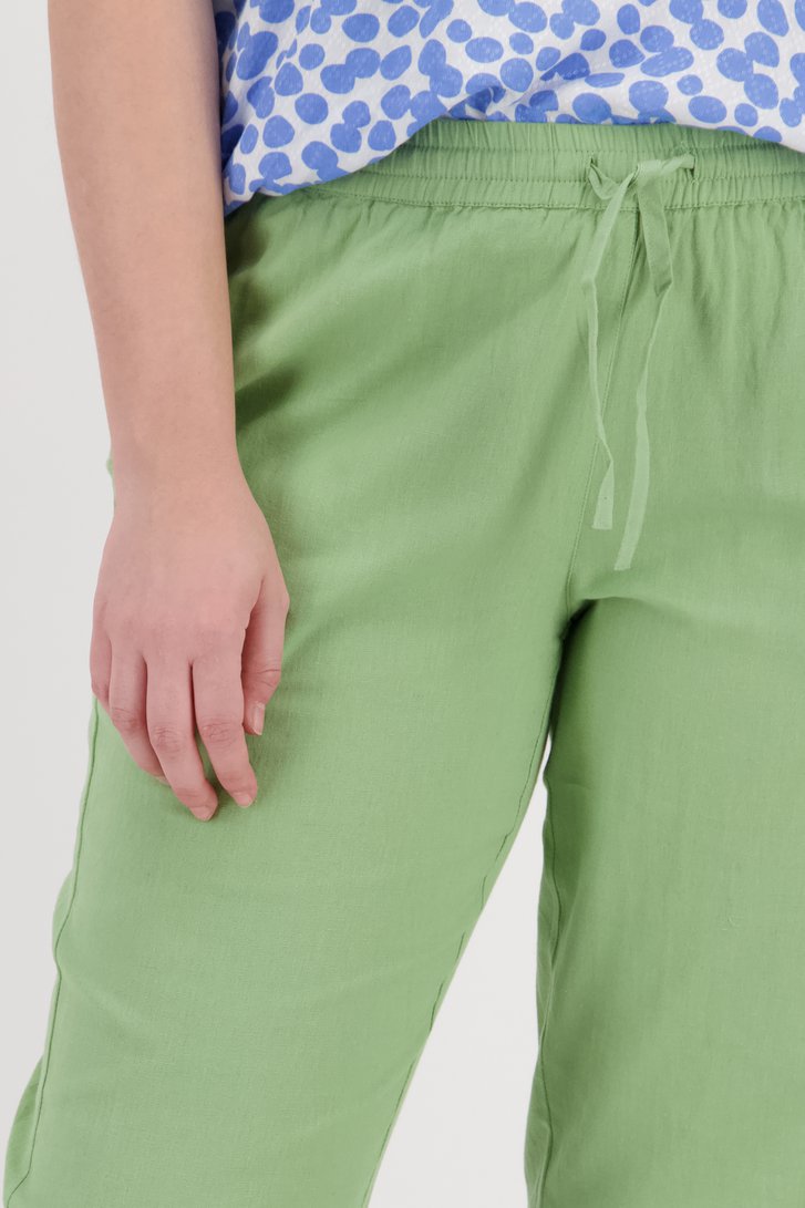 Pantalon vert aéré avec du lin  de Fransa pour Femmes