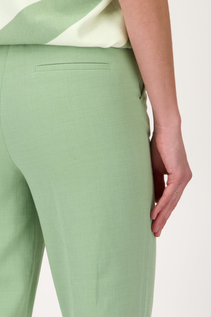 Pantalon vert clair en tissu texturé de Claude Arielle pour Femmes