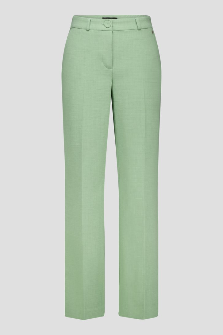 Pantalon vert clair en tissu texturé de Claude Arielle pour Femmes
