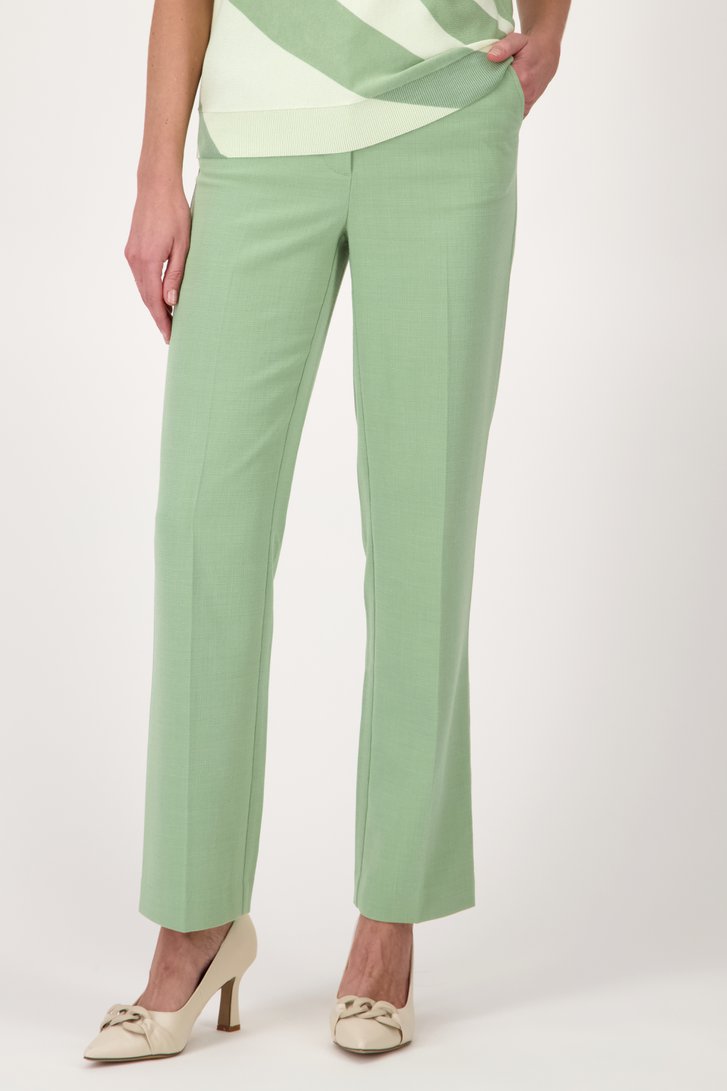 Pantalon vert clair en tissu texturé de Claude Arielle pour Femmes
