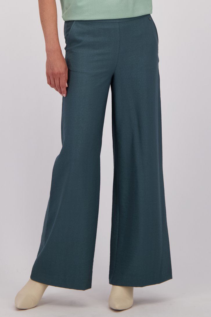 Détail de Pantalon vert foncé avec taille élastique de Claude Arielle pour Femmes