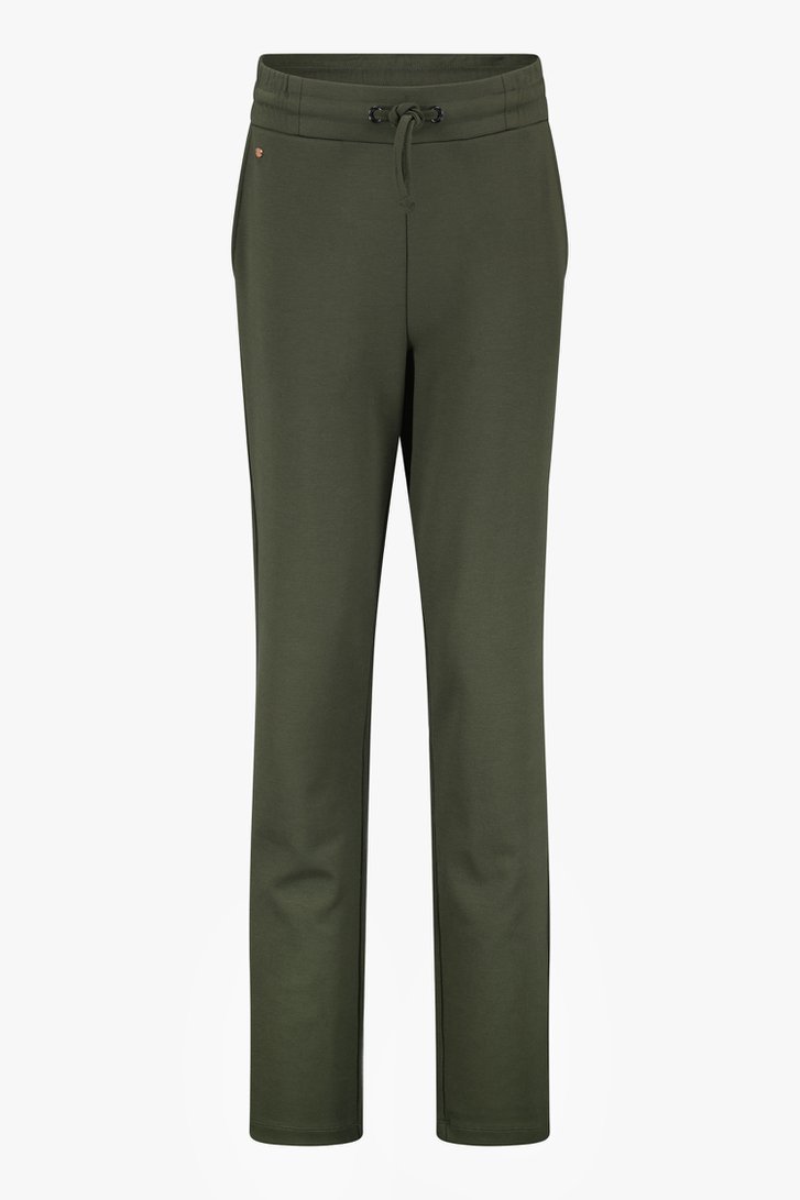 Pantalon vert foncé avec taille élastiquée de Claude Arielle pour Femmes