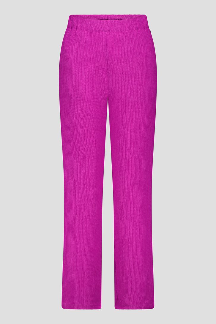 Pantalon violet texturé avec taille élastique de Claude Arielle pour Femmes