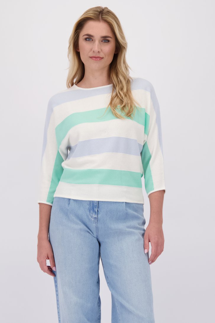 Voorkant van Pastel colorblock trui met wol  door Libelle voor Dames