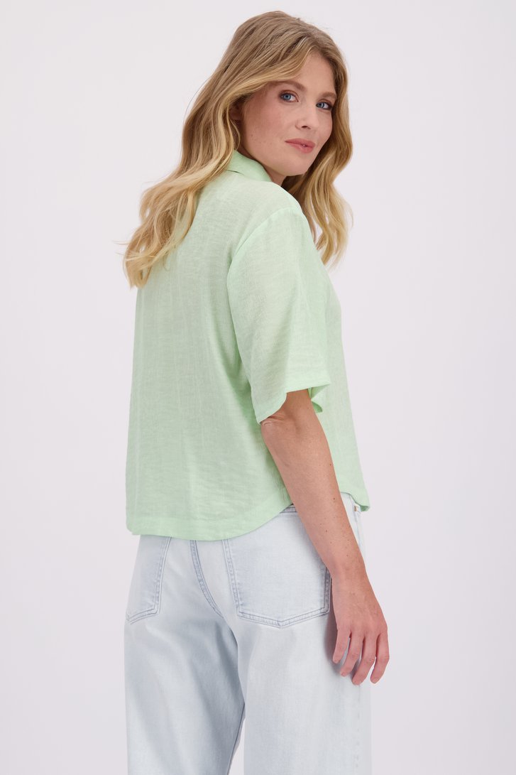 Achterkant van Pastelgroene blouse met korte mouwen door Libelle voor Dames