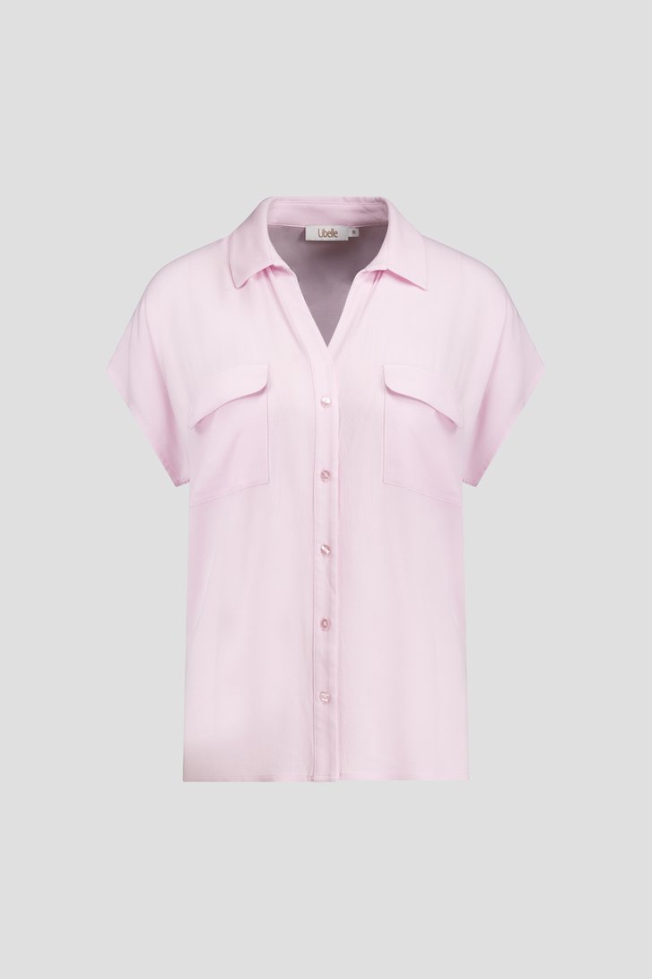 Productfoto 1 van Pastelroze blouse met korte mouwen  door Libelle voor Dames