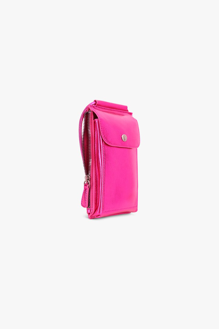 Le devant de Pochette métallique fuchsia pour téléphone de Liberty Island pour Femmes