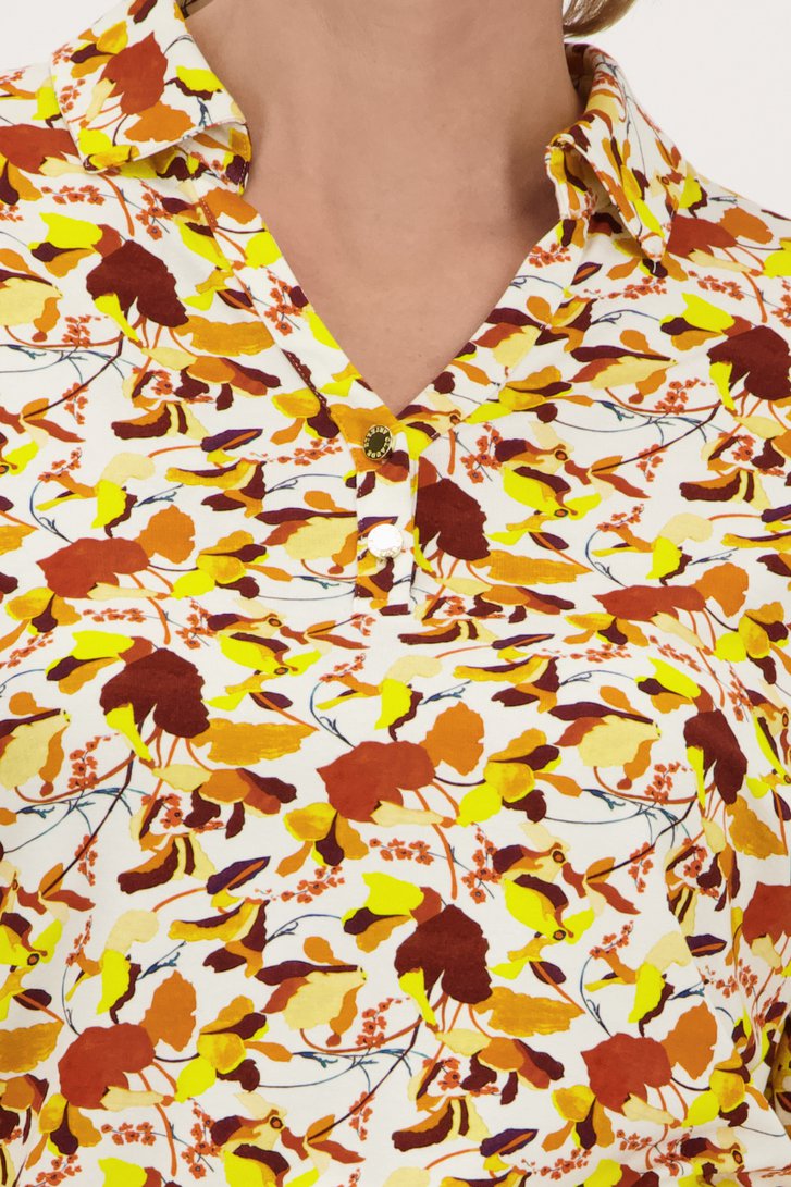 Polo à imprimé jaune-brun  de Claude Arielle pour Femmes