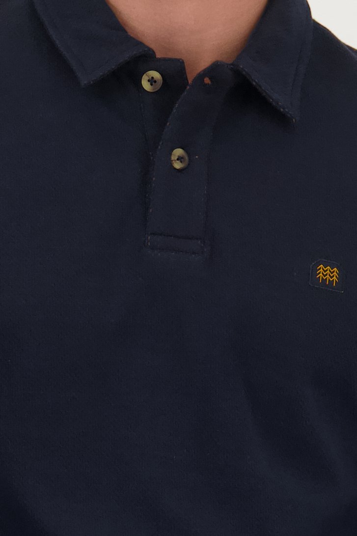 Polo à manches longues bleu foncé de Ravøtt pour Hommes