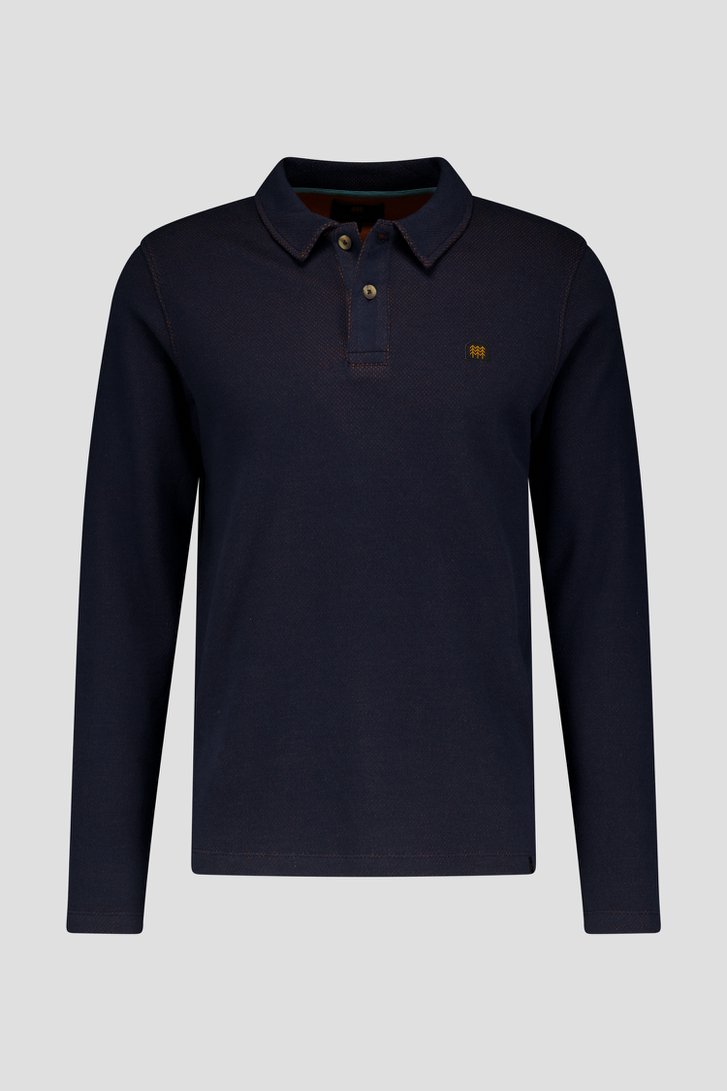 Polo à manches longues bleu foncé de Ravøtt pour Hommes