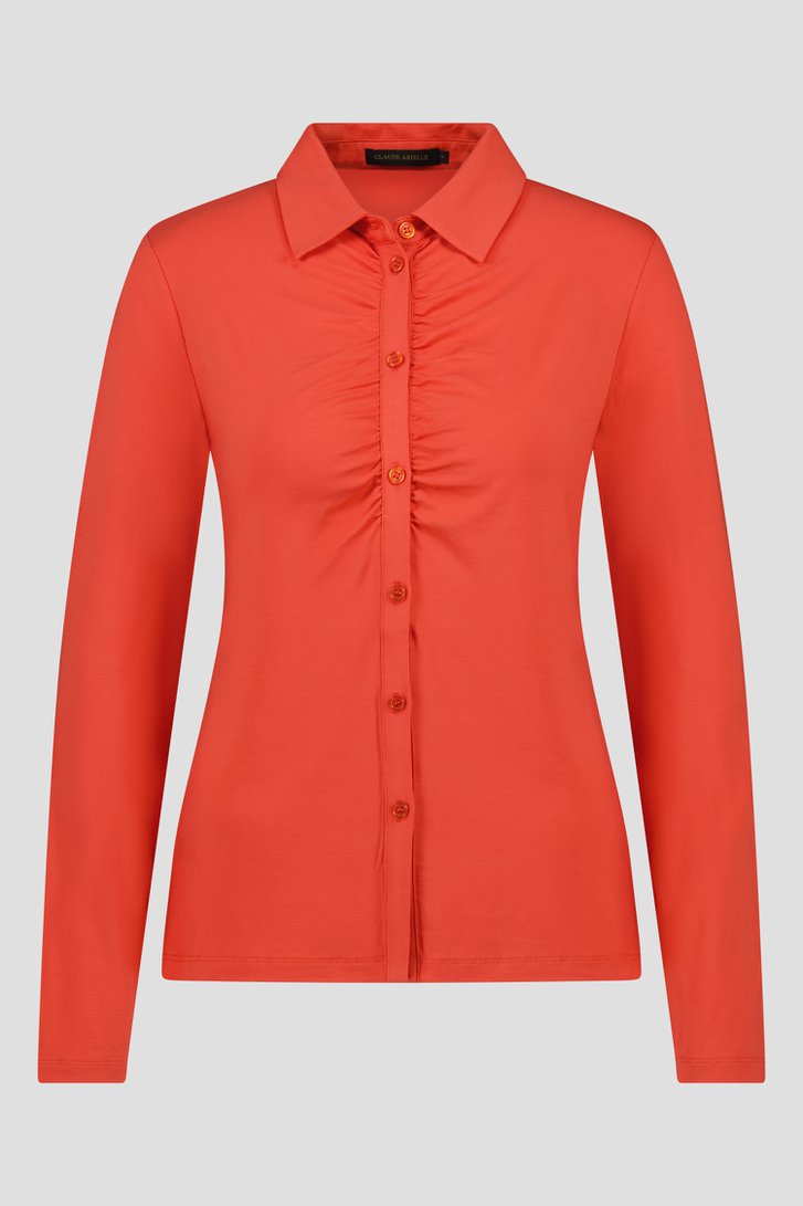 Polo à manches longues orange de Claude Arielle pour Femmes