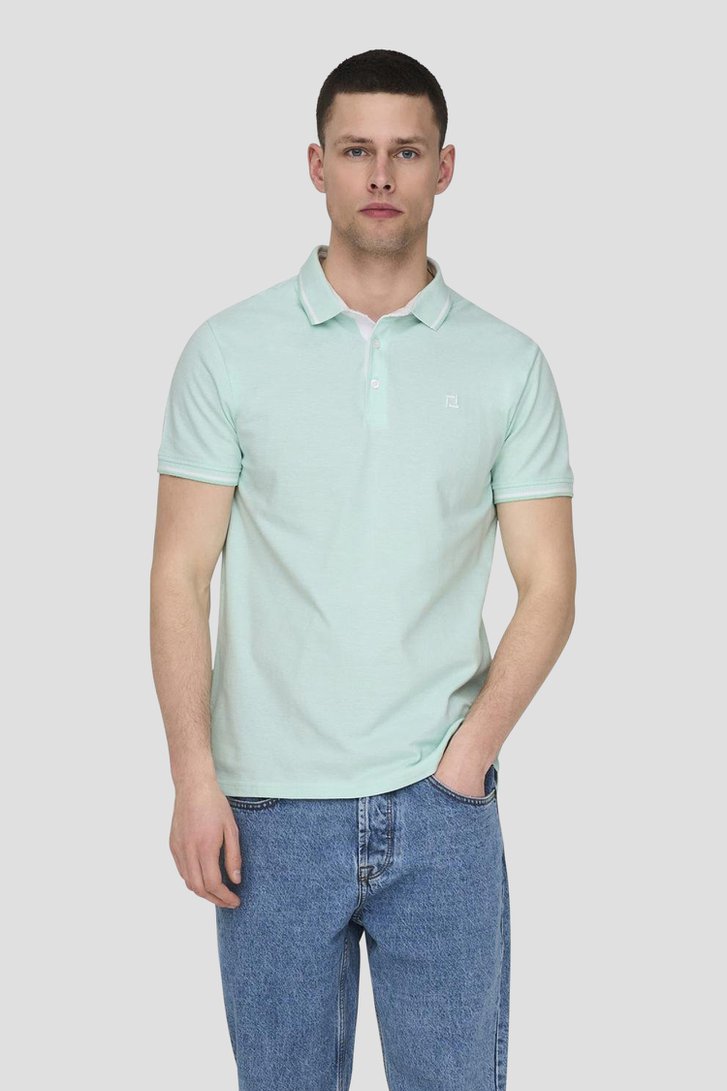 Le devant de Polo à vert menthe manches courtes de Only & Sons pour Hommes
