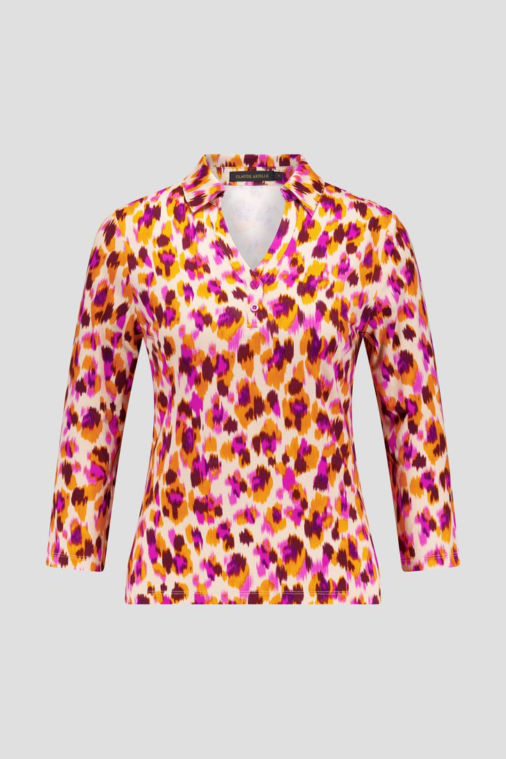 Polo avec imprimé orange-violet de Claude Arielle pour Femmes