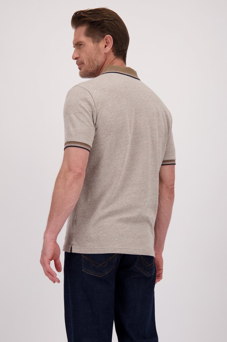 Le dos de Polo beige à manches courtes avec motif à pois de Dansaert Blue pour Hommes