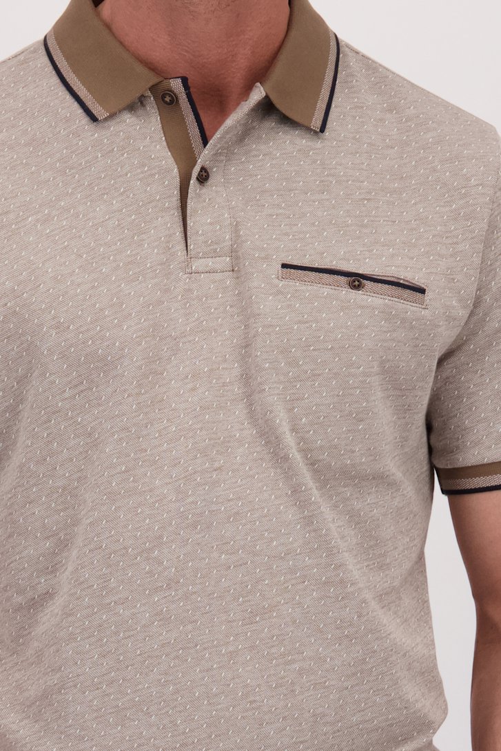 Détail de Polo beige à manches courtes avec motif à pois de Dansaert Blue pour Hommes