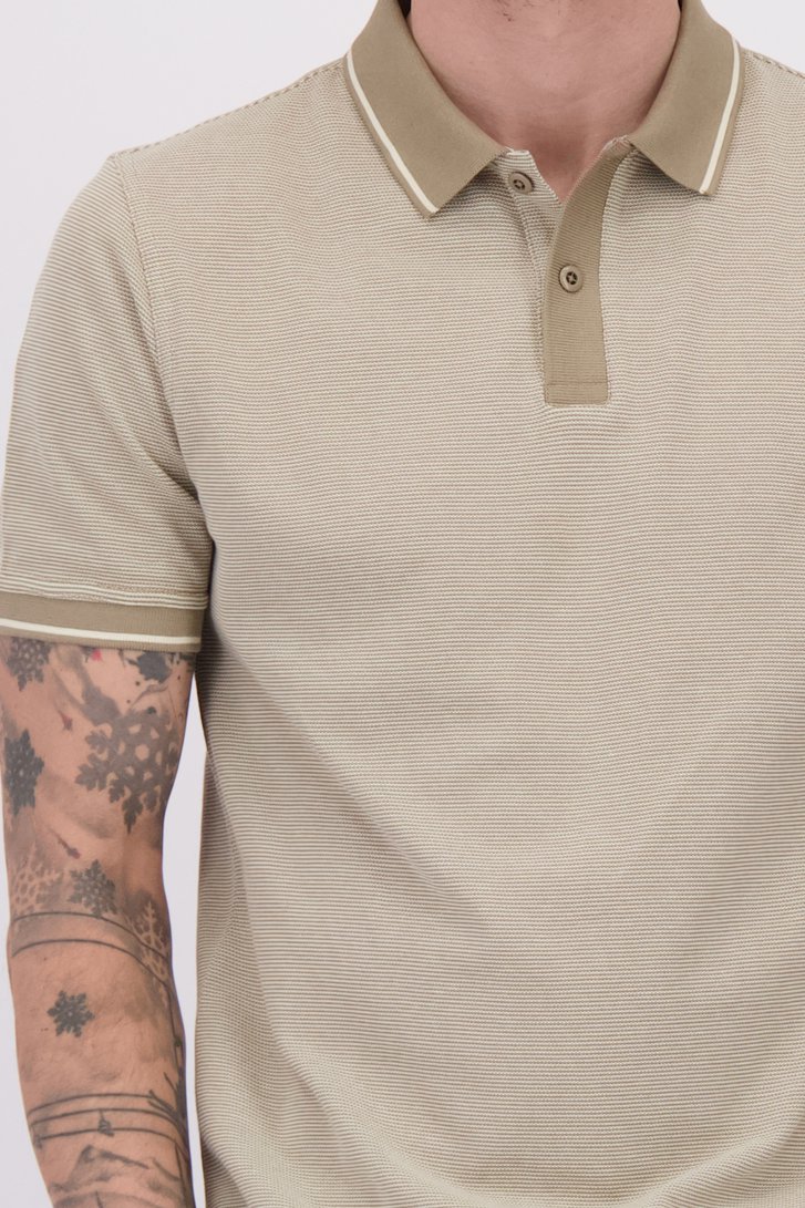 Détail de Polo beige à manches courtes de Ravøtt pour Hommes