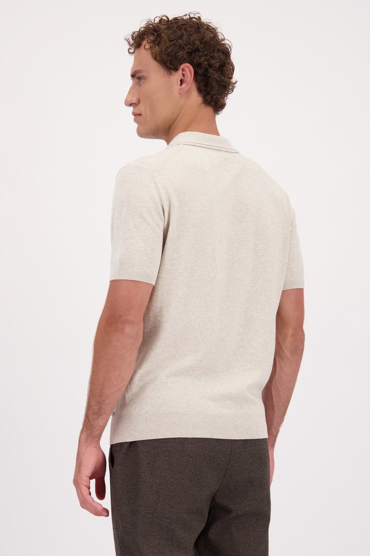 Le dos de Polo beige à manches courtes de Upper East pour Hommes