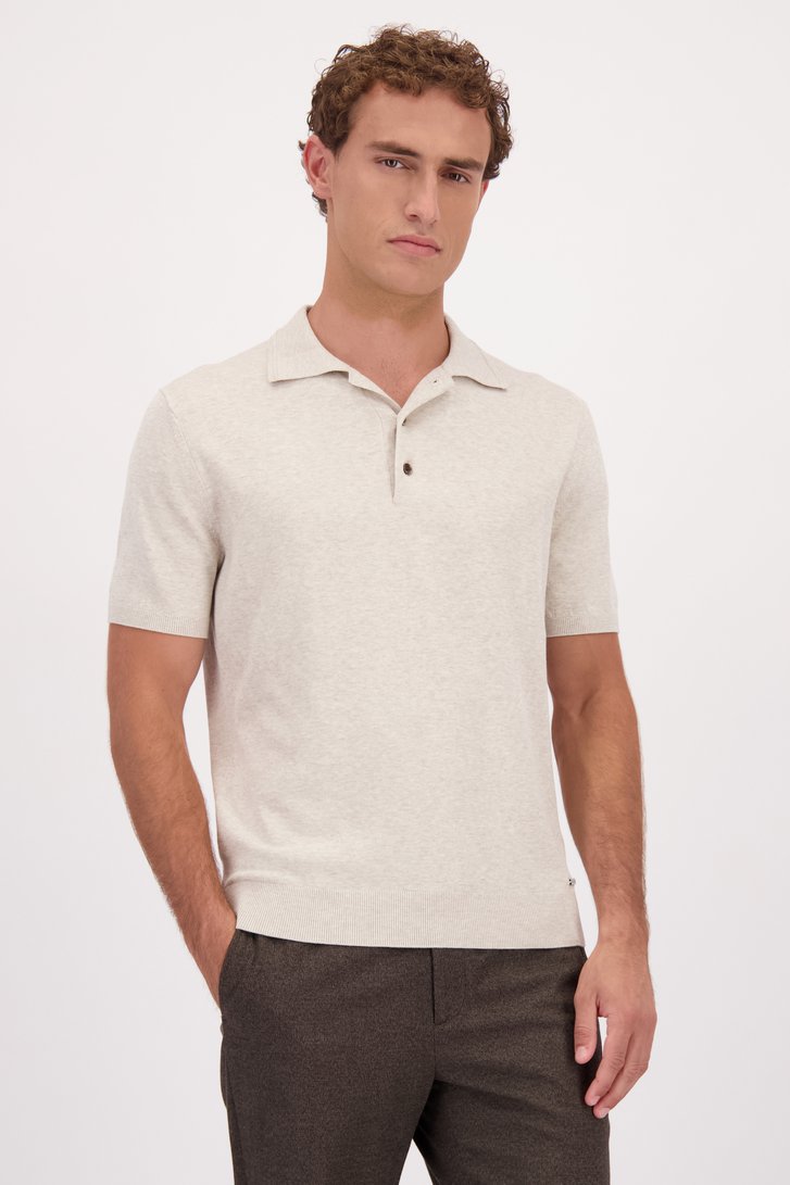Le devant de Polo beige à manches courtes de Upper East pour Hommes