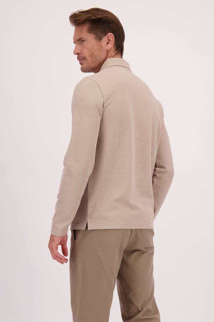 Le dos de Polo beige à manches longues  de Dansaert Blue pour Hommes