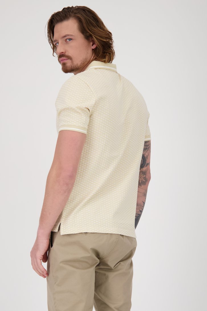 Polo beige à motif blanc de Ravøtt pour Hommes