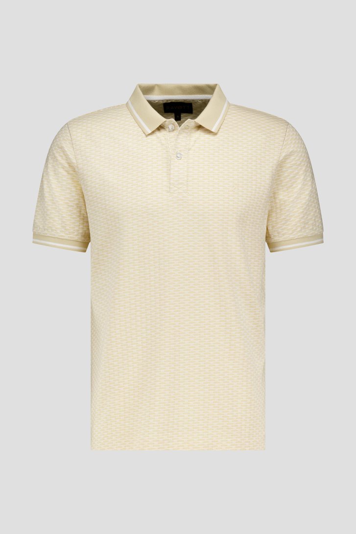 Polo beige à motif blanc de Ravøtt pour Hommes