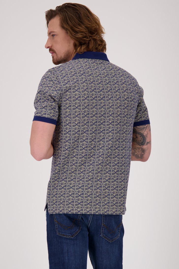 Polo beige à motif bleu de Ravøtt pour Hommes