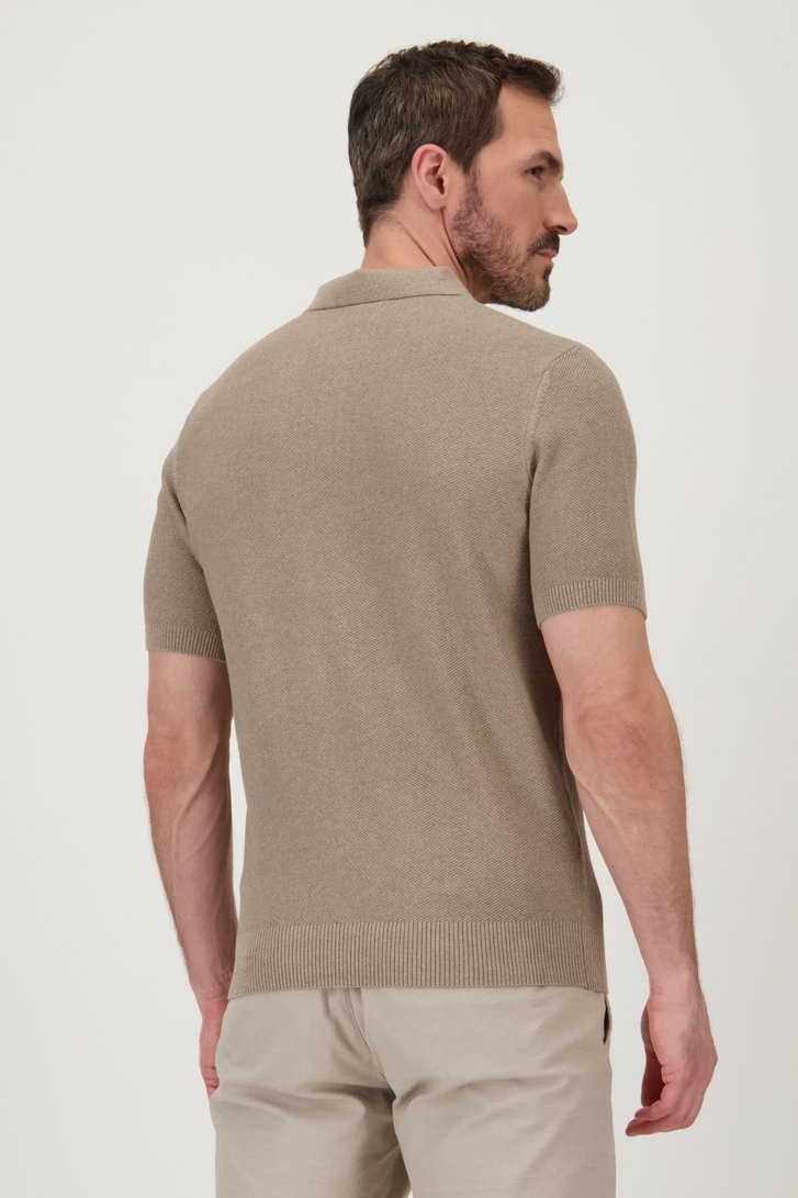 Polo beige à texture gaufrée de Upper East pour Hommes