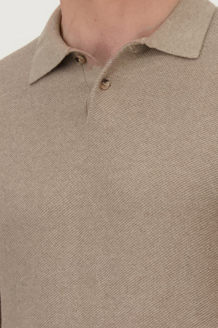 Polo beige à texture gaufrée de Upper East pour Hommes