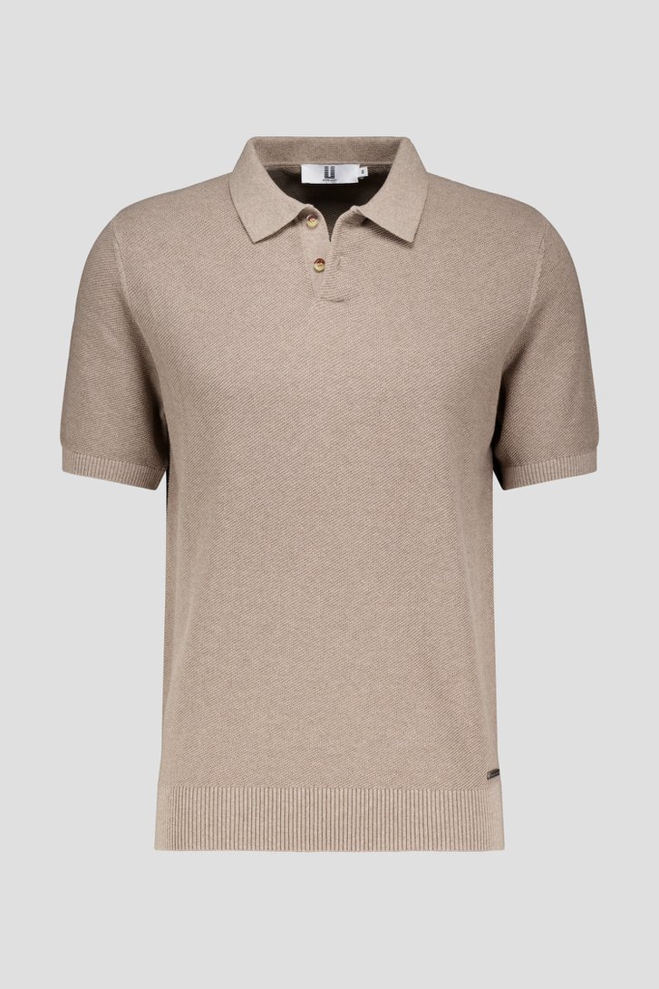 Polo beige à texture gaufrée de Upper East pour Hommes