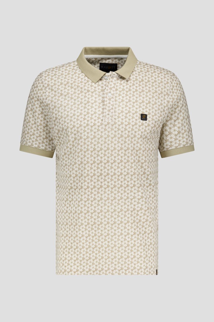 Polo beige avec motif de feuilles fines de Ravøtt pour Hommes