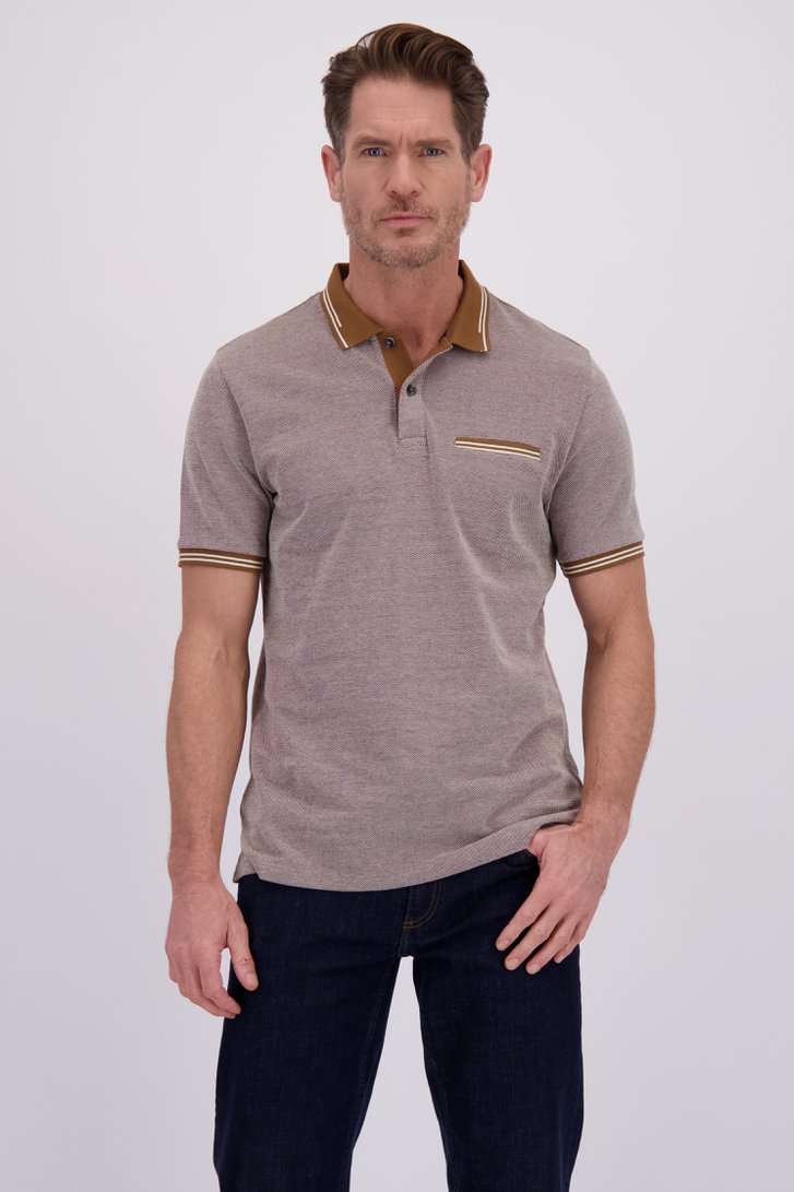 Le devant de Polo beige chiné de Dansaert Blue pour Hommes