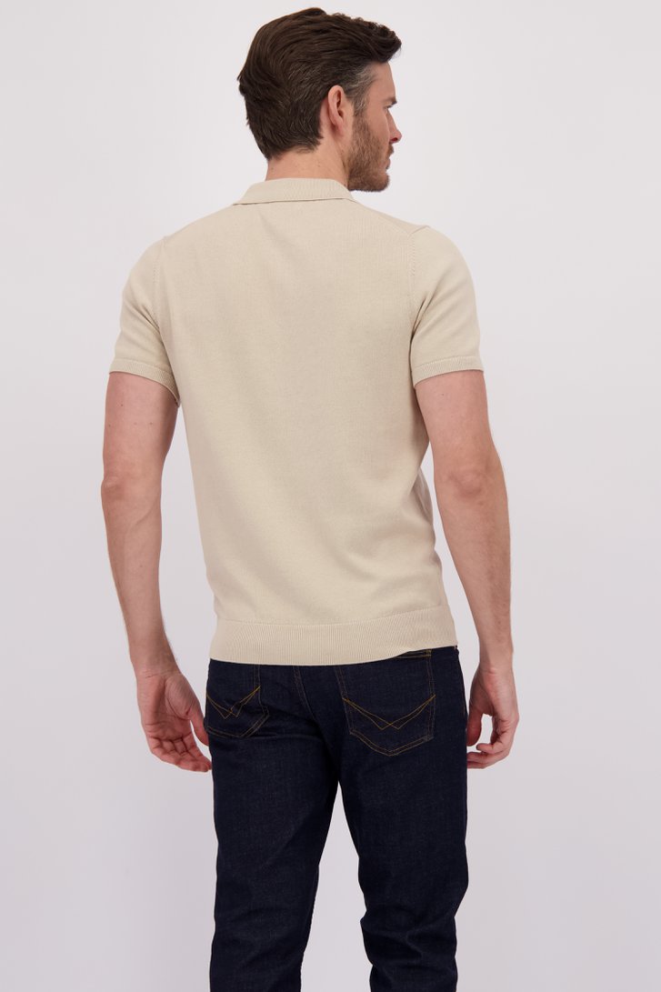Le dos de Polo beige clair à manches courtes de Michaelis pour Hommes