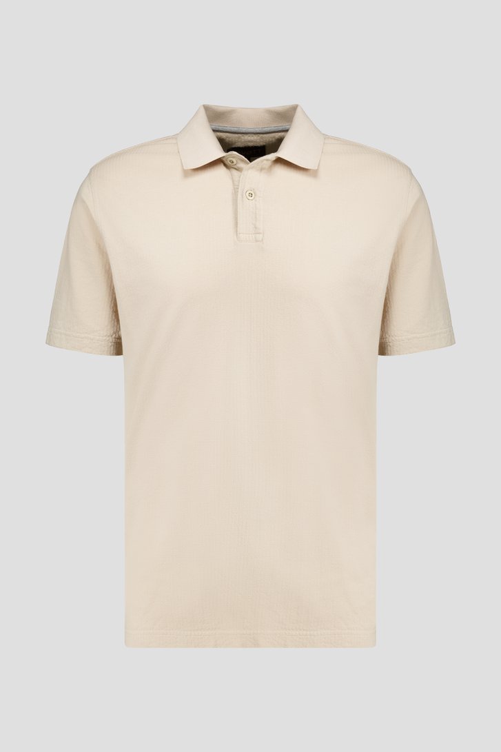 Photo produit 1 de Polo beige clair à manches courtes structuré de Ravøtt pour Hommes