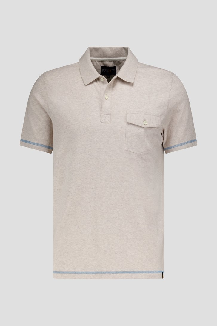 Polo beige clair chiné de Ravøtt pour Hommes