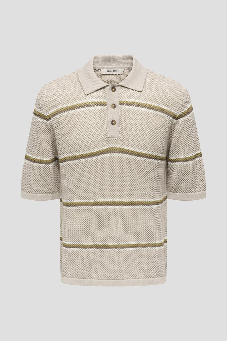 Photo produit 1 de Polo beige clair en tissu structuré de Only & Sons pour Hommes