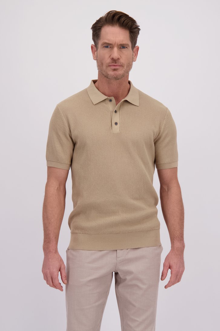 Le devant de Polo beige en maille de Dansaert Blue pour Hommes