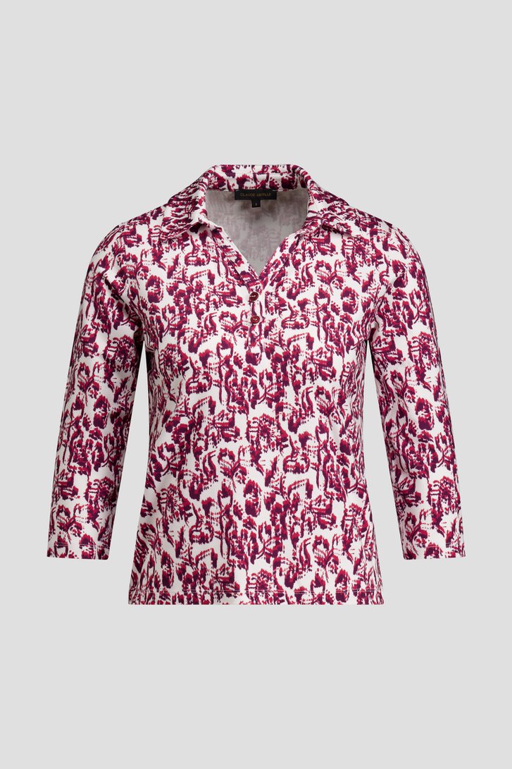 Photo produit 1 de Polo blanc et bordeaux de Claude Arielle pour Femmes