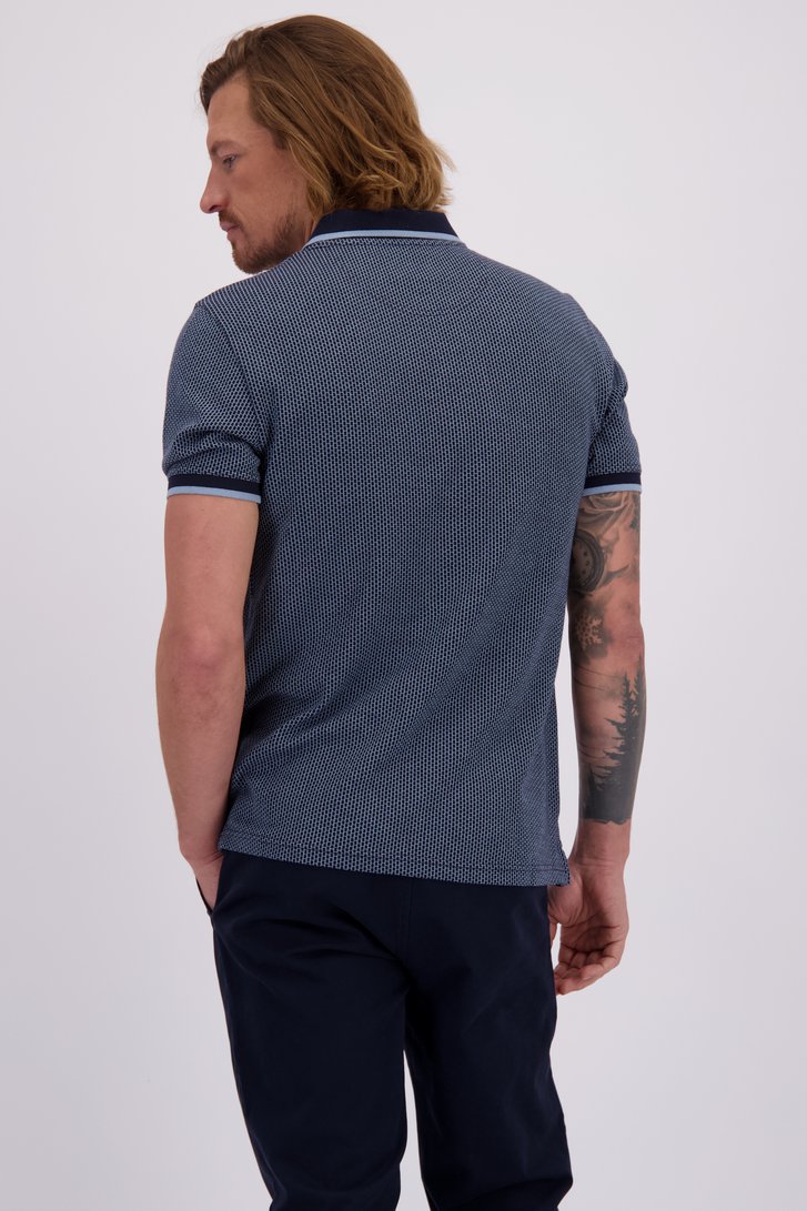 Le dos de Polo bleu à carreaux de Ravøtt pour Hommes