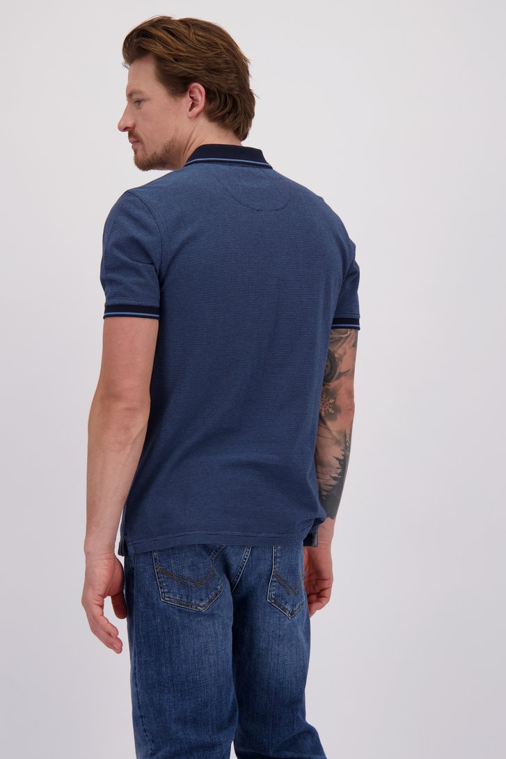 Le dos de Polo bleu à manches courtes de Ravøtt pour Hommes