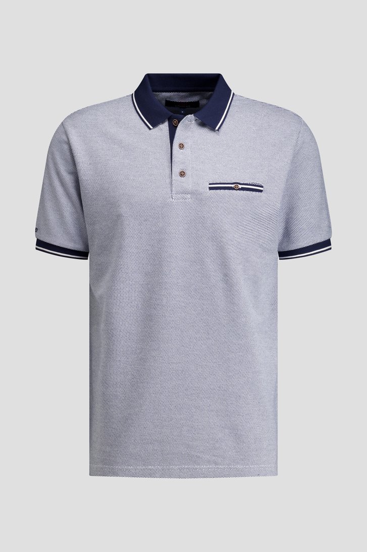 Photo produit 1 de Polo bleu à motif fin de Dansaert Blue pour Hommes