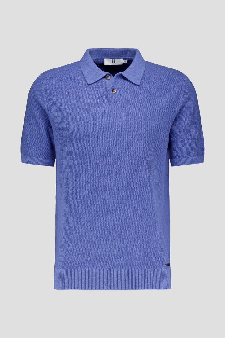 Polo bleu à texture gaufrée de Upper East pour Hommes