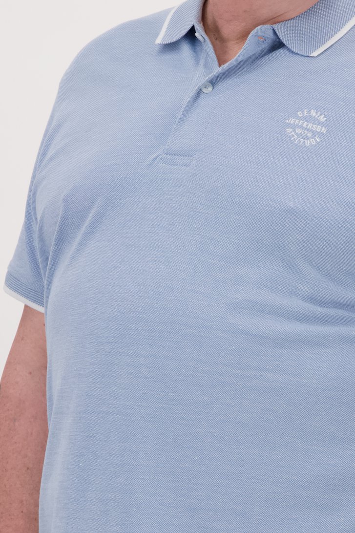 Polo bleu avec logo sur la poitrine de Jefferson pour Hommes
