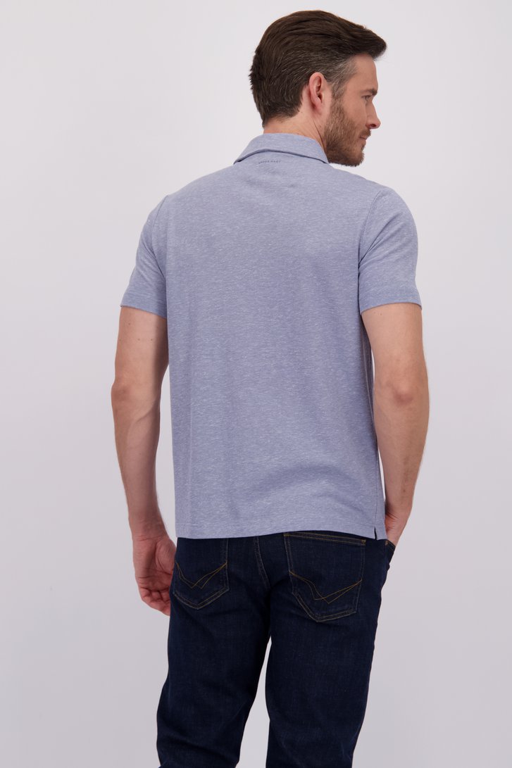 Le dos de Polo bleu chiné de Upper East pour Hommes