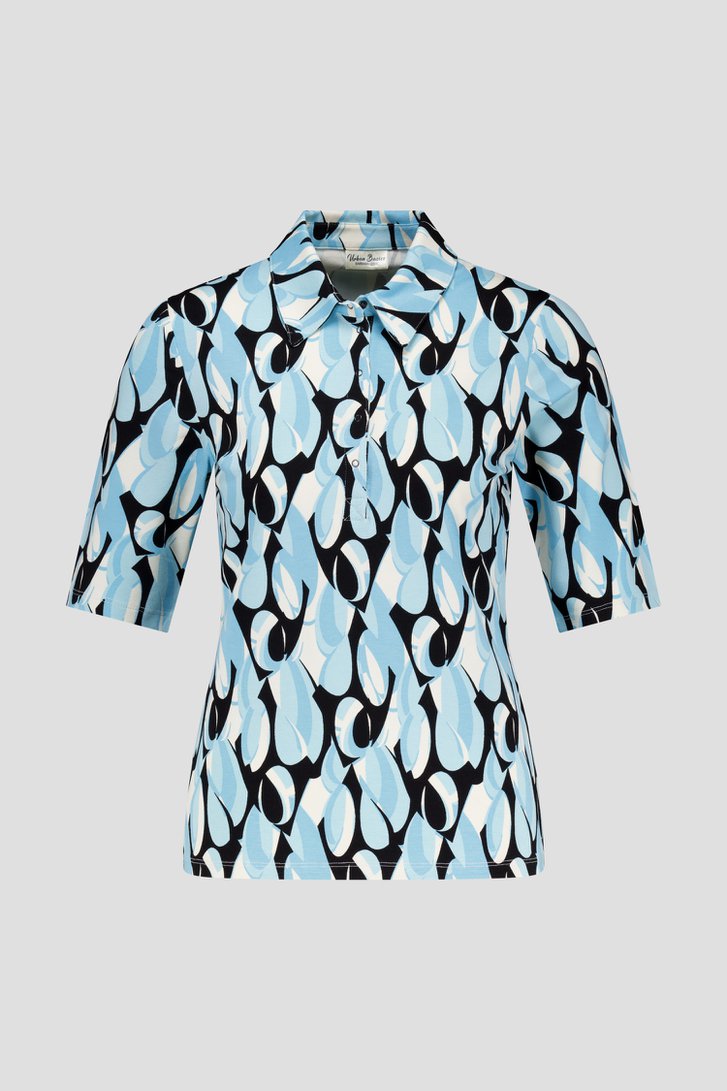 Polo bleu clair à imprimé noir de Barbara Lebek pour Femmes