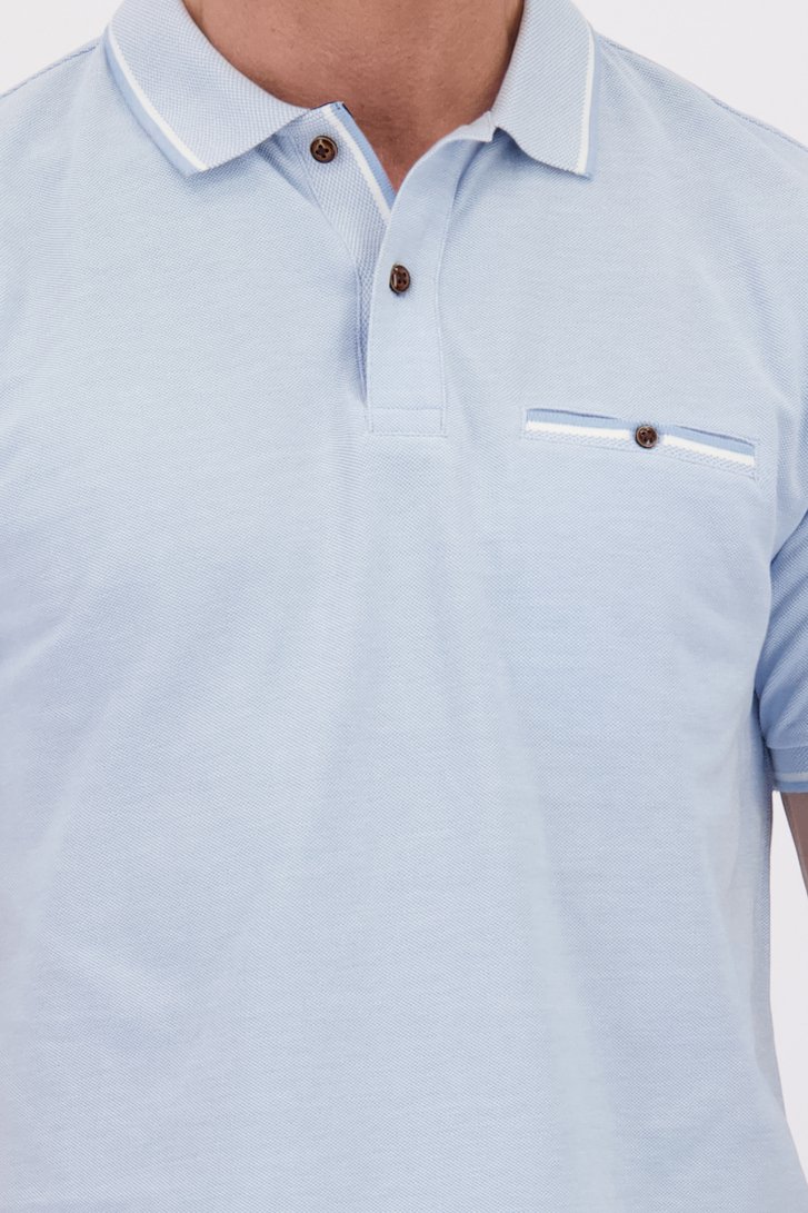 Détail de Polo bleu clair à manches courtes de Dansaert Blue pour Hommes